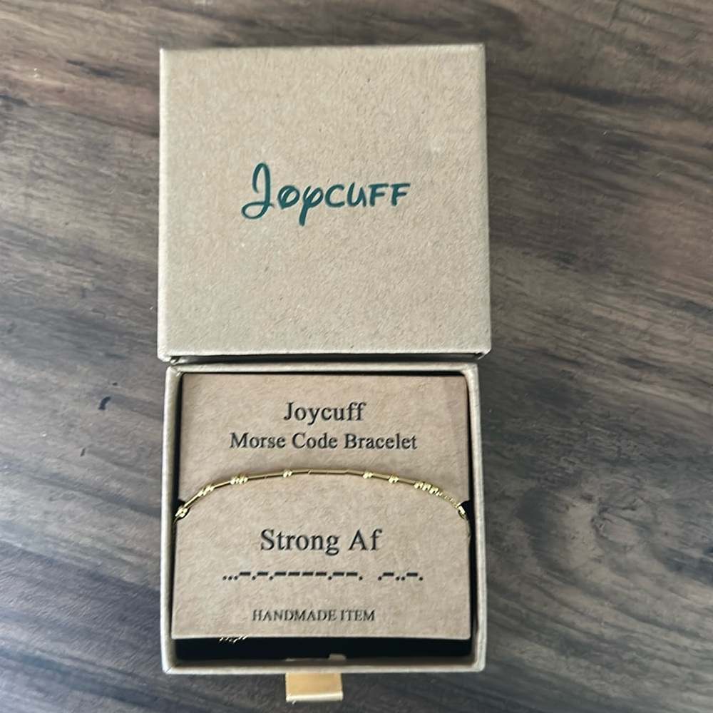 NEW IN BOX Joycuff Morse Code Bracelet - Strong AF